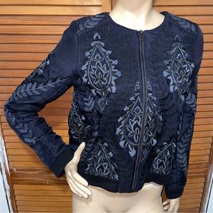 Parker Floral Beaded Embellish Embroidered Bomber